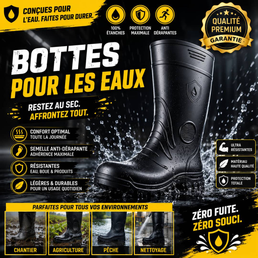 Bottes de Pluie Étanches Professionnelles