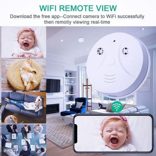 Détecteur de Fumée Intelligent avec Caméra Wi-Fi Full HD 1080P