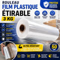 Film Étirable Transparent 3 KG Haute Résistance