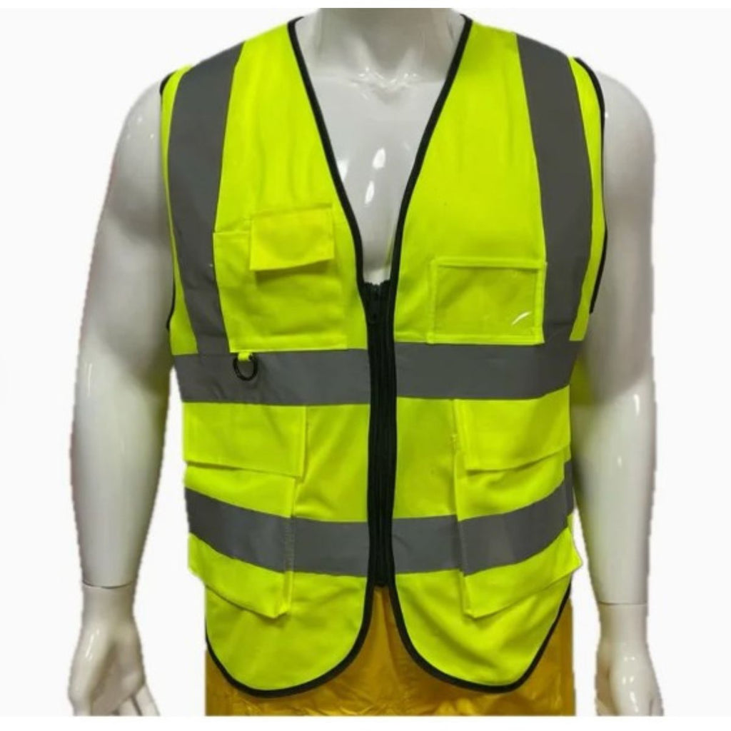 Gilet de Protection Sécurité Multi-Poches Réfléchissant Haute Visibilité