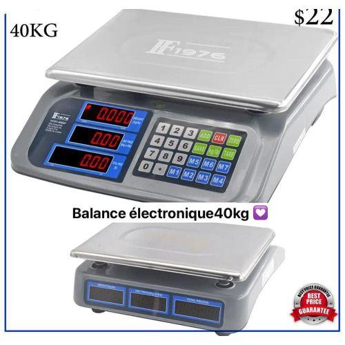 Balance Électronique Commerciale 40KG – Balance Digitale avec Calcul Prix – Écran LED Haute Précision
