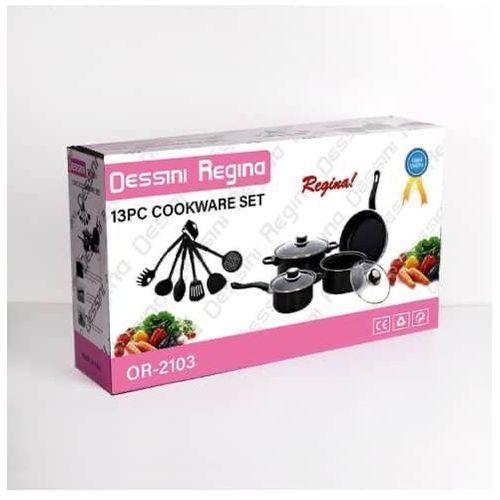 Ensemble de Cuisine 13 Pièces – Poêles, Casseroles & Ustensiles – Revêtement Antiadhésif – Compatible Tous Feux