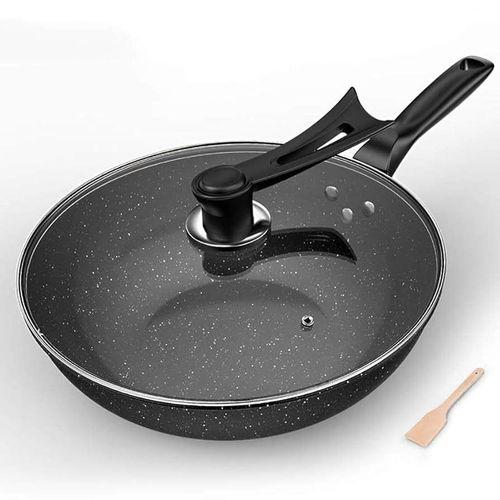 Poêle Antiadhésive avec Couvercle en Verre – Cuisson Sans Accroche – Compatible Tous Feux – Facile à Nettoyer