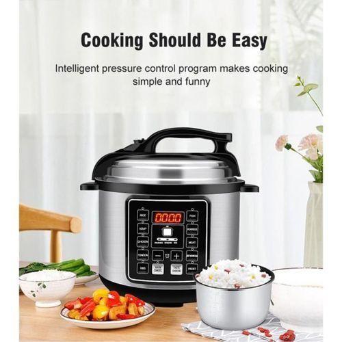 Cuiseur à Riz Électrique Multifonction 6,5L – Marmite Électrique Intelligent Grande Capacité – Cuisson Rapide Riz, Soupe, Viande & Vapeur – Noir/Argent