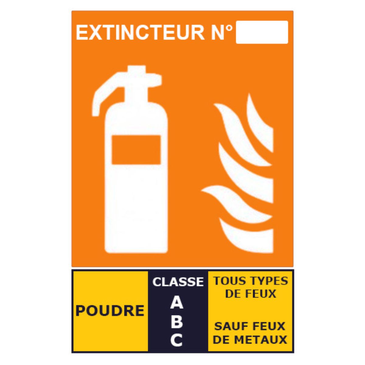 Panneau de Signalisation Extincteur Poudre ABC – Format A5