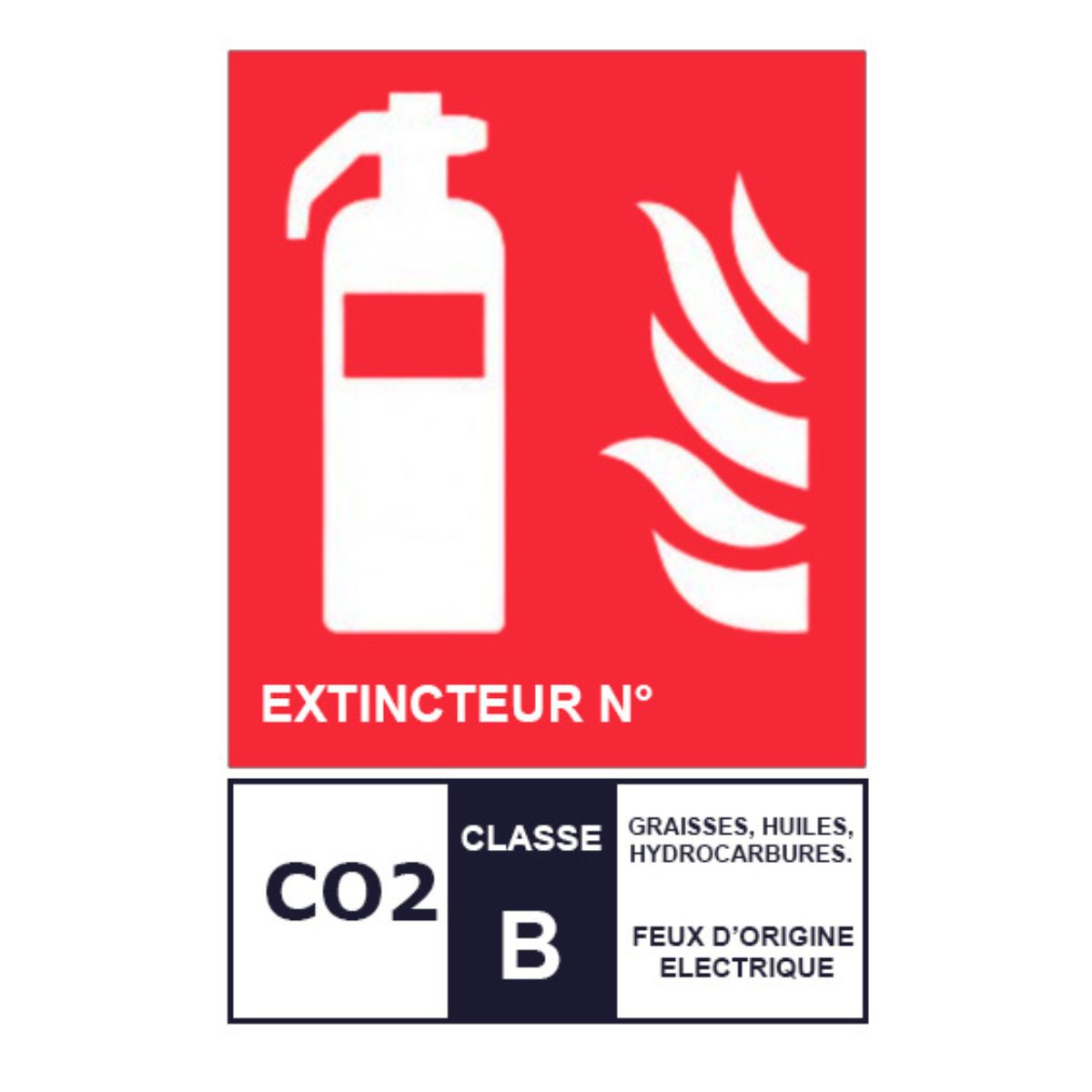 Panneau de Signalisation Extincteur CO₂ – Format A5