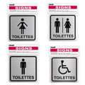 Plaque de Signalisation Toilettes Aluminium 14 x 14 cm